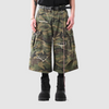 Distressed Camouflage Baggy Cargo Shorts