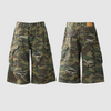 Distressed Camouflage Baggy Cargo Shorts