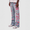 Embroidery Flowers Ripped Jeans