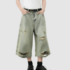 Ripped Baggy Denim Shorts