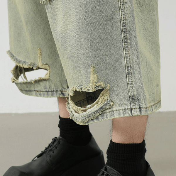 Ripped Baggy Denim Shorts