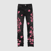 Embroidery Flowers Ripped Jeans