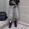 Letter Print Baggy Denim Shorts