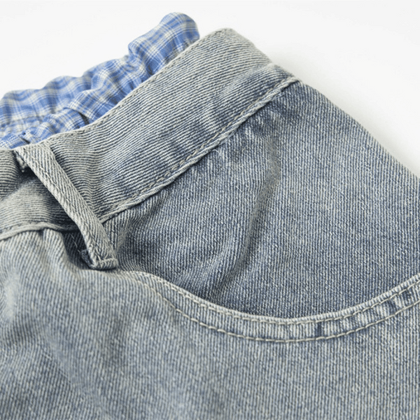 Dual Waist Baggy Denim Jeans