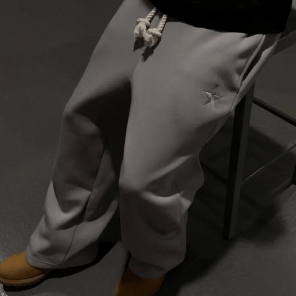 Dual Waist Embroidery Sweatpants