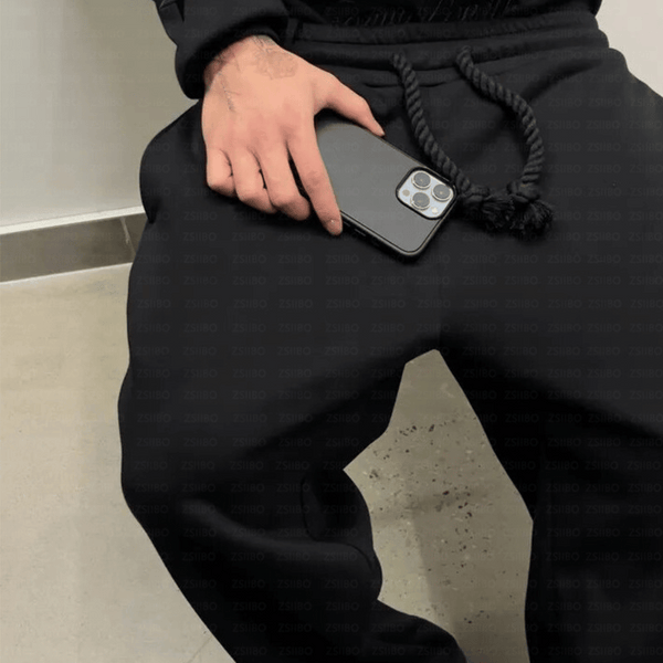 Dual Waist Embroidery Sweatpants