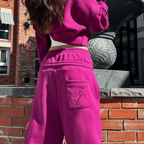 Dual Waist Embroidery Sweatpants